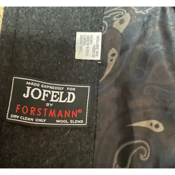 Vintage Jofeld Forstmann Wool Blend Coat Size 16 Long Black 80s Classic - Picture 15 of 16